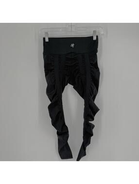 Sweetflexx leggings womens 4  black high rise ankle resistance band compression